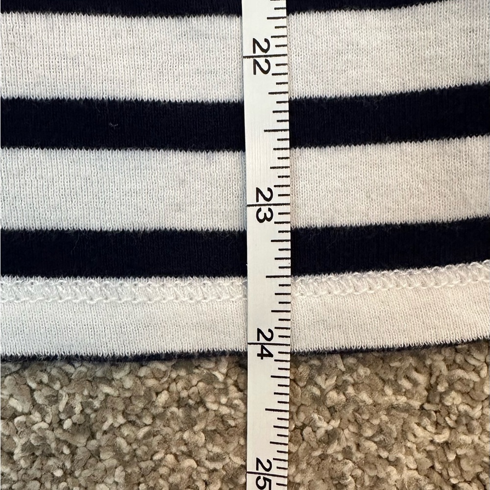 Ralph Lauren Shirt Blue White Stripe Button Shoulder Women’s Large Nautical - Picture 9 of 11
